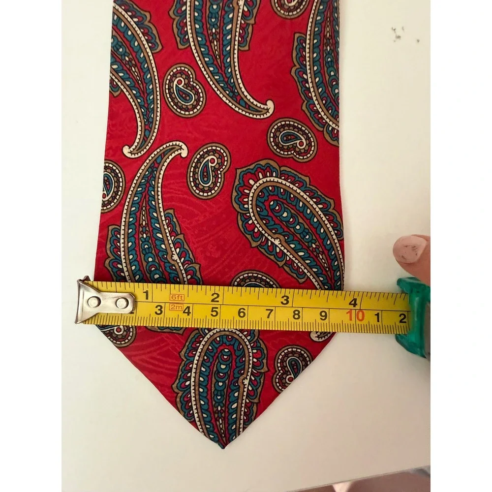 Vito Rufolo Red Paisley Silk Tie Hand Made in Italy Mens Necktie Classic OS